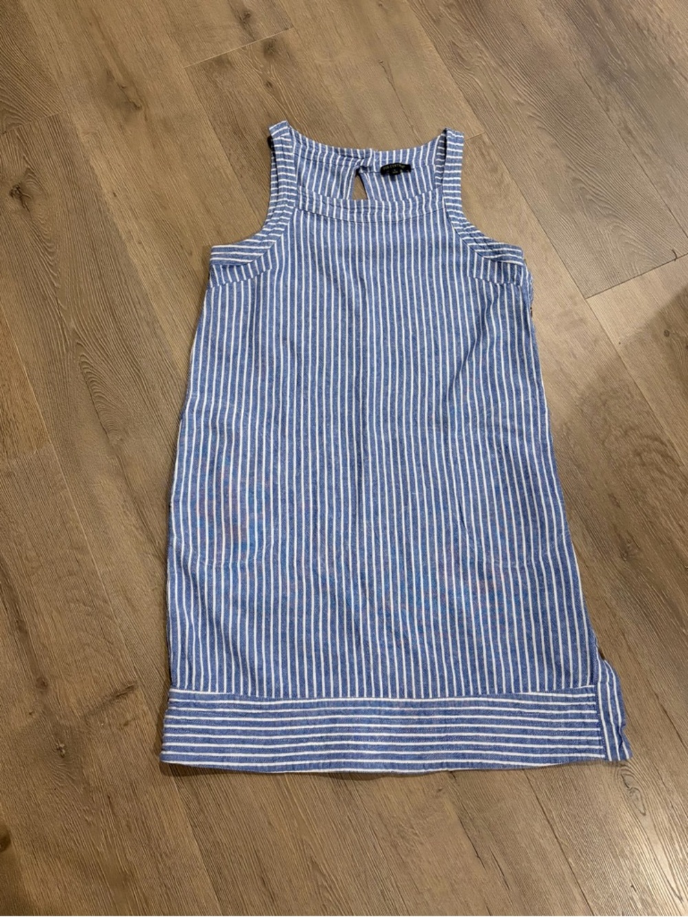 For Cynthia Blue and White Striped Tank Dress